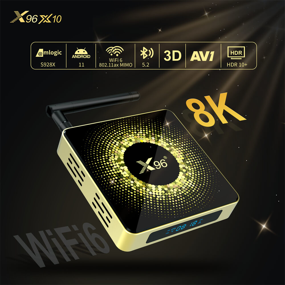 ODM X96 X10 Amlogic S928X linux tv boxes by original provider in 2025